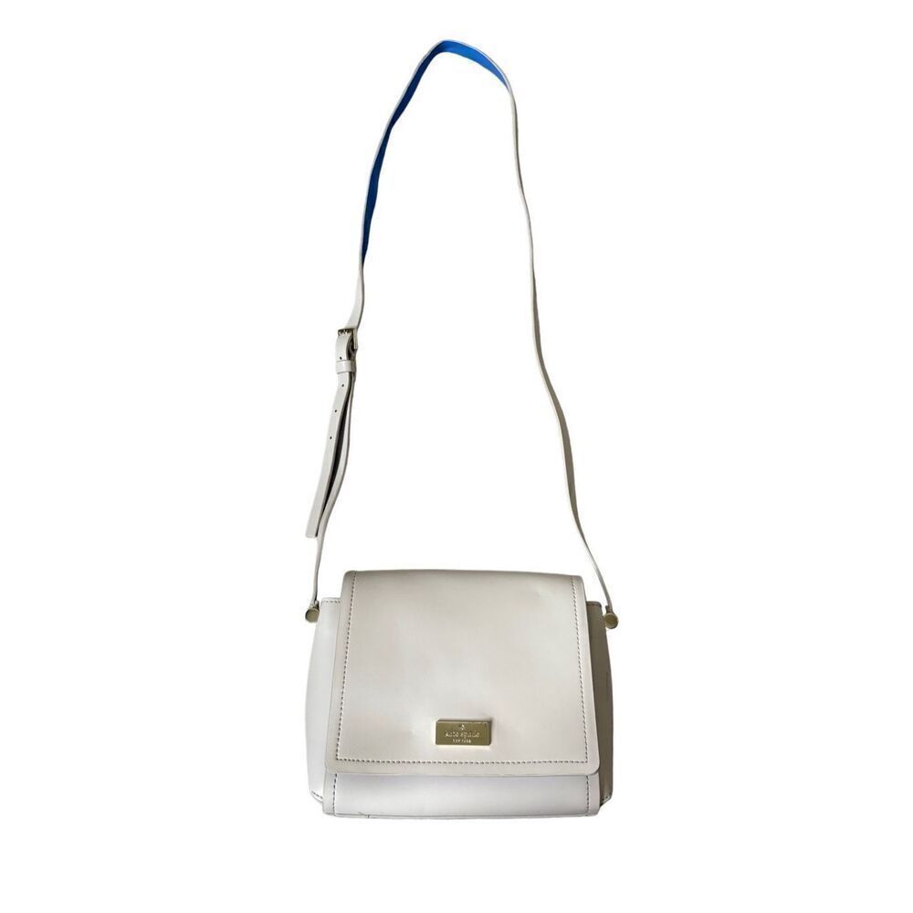 Kate Spade New York Cream Leather Flap Closure Small Crossbody Bag